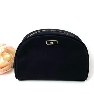 Kate ♠️Spade Medium Dome Cosmetic Canvas Bag Black
